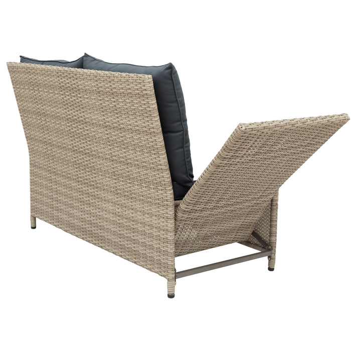 Outdoor Patio 4-Piece All Weather PE Wicker Rattan Sofa Set with Adjustable Backs for Backyard, Poolside, Gray