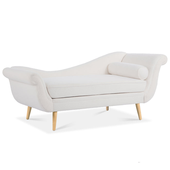 Chaise Lounge with Scroll Arms - White