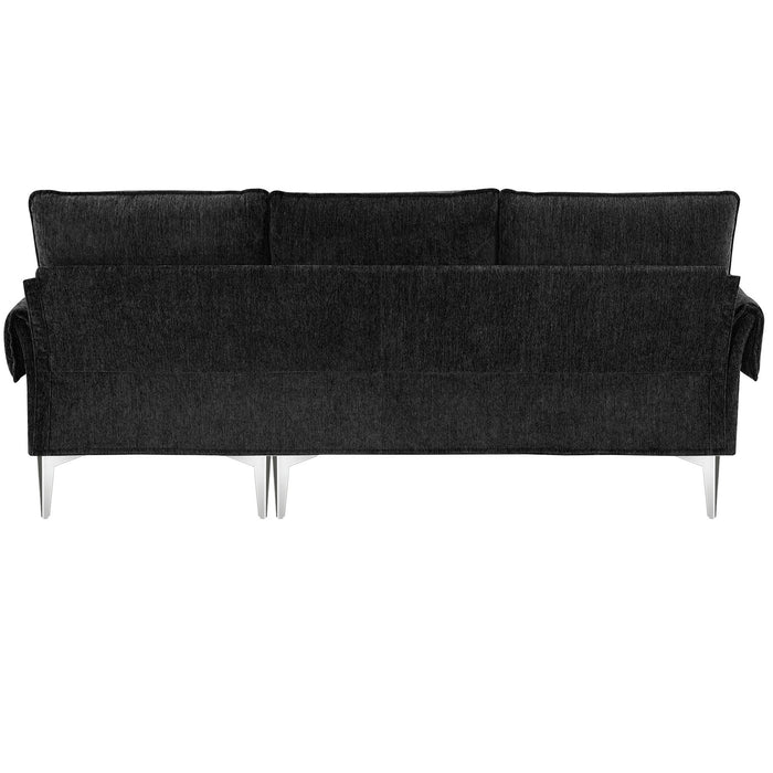 Convertible Sectional Sofa, Modern Chenille L-Shaped