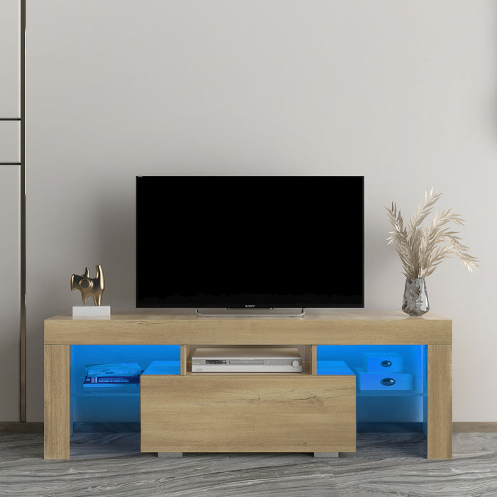 TV Stand with LED RGB Lights - Rustic oak