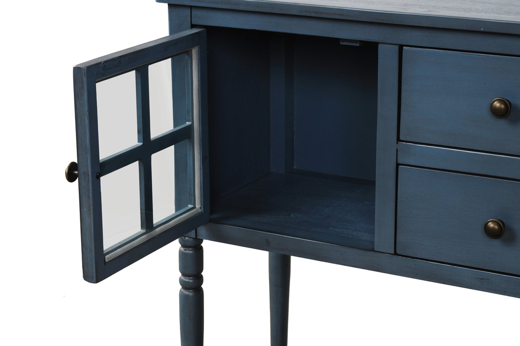 Farmhouse Console Table with Bottom Shelf -Antique Navy Blue