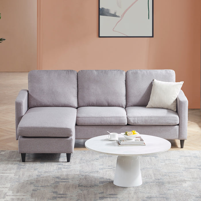 Reversible Sectional  with Side Pocket - Gray