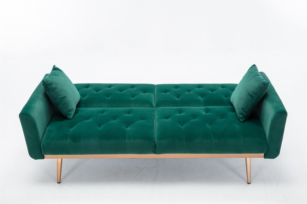 Velvet  couch with metal  feet