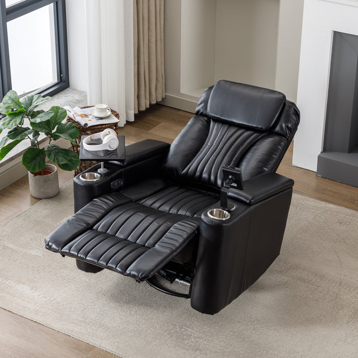 270° Power Swivel Rocker Recliner,Black