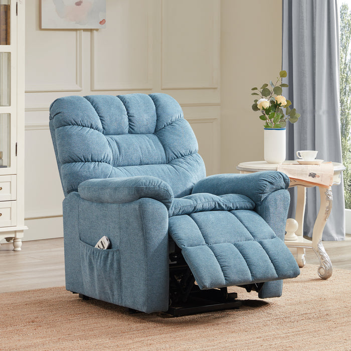 Power Lift Chair with Adjustable Massage and Heating System -Blue