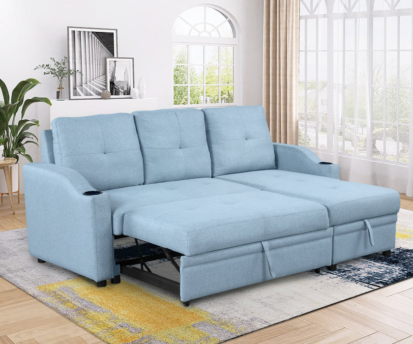 Modern Pull Out Sofa Bed - Blue