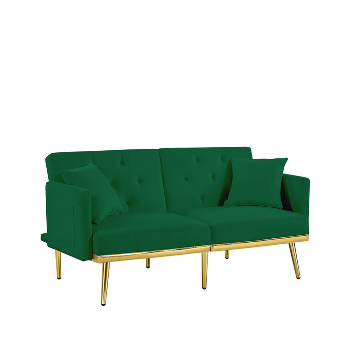 Velvet Sofa Bed - GREEN