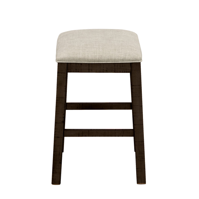 4- Pieces Counter Height Table with Fabric Padded Stools - Brown