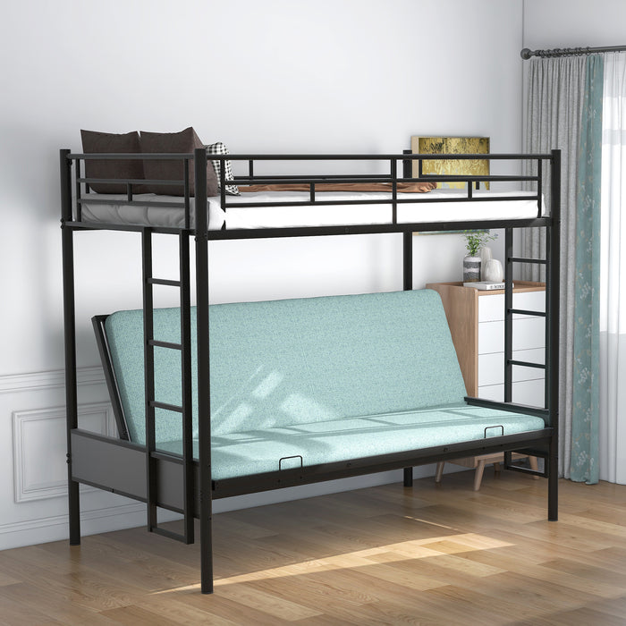 Twin over Full Metal Bunk Bed - Black