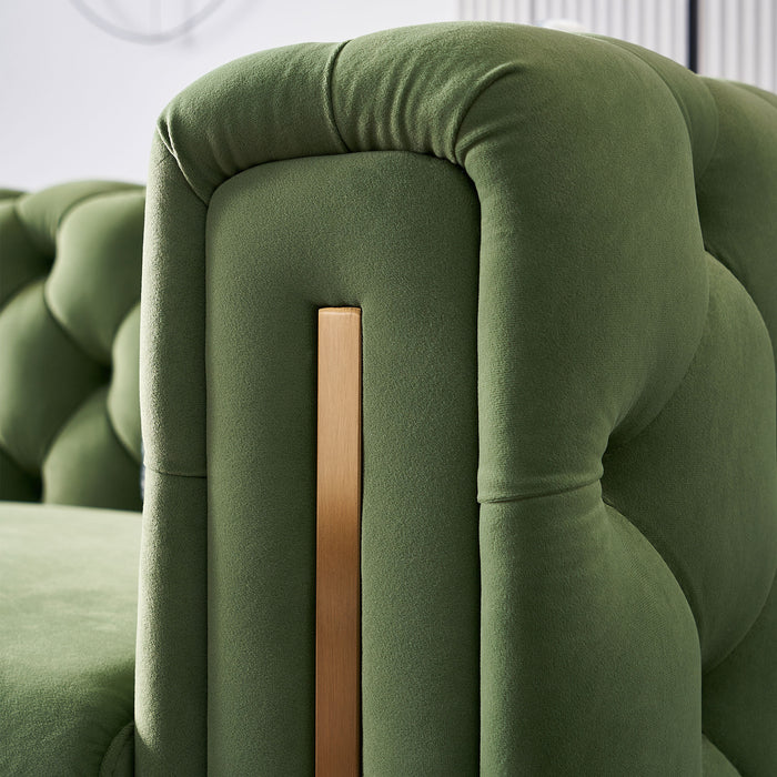 Modern Tufted Backvelvet sofa - Mint Green