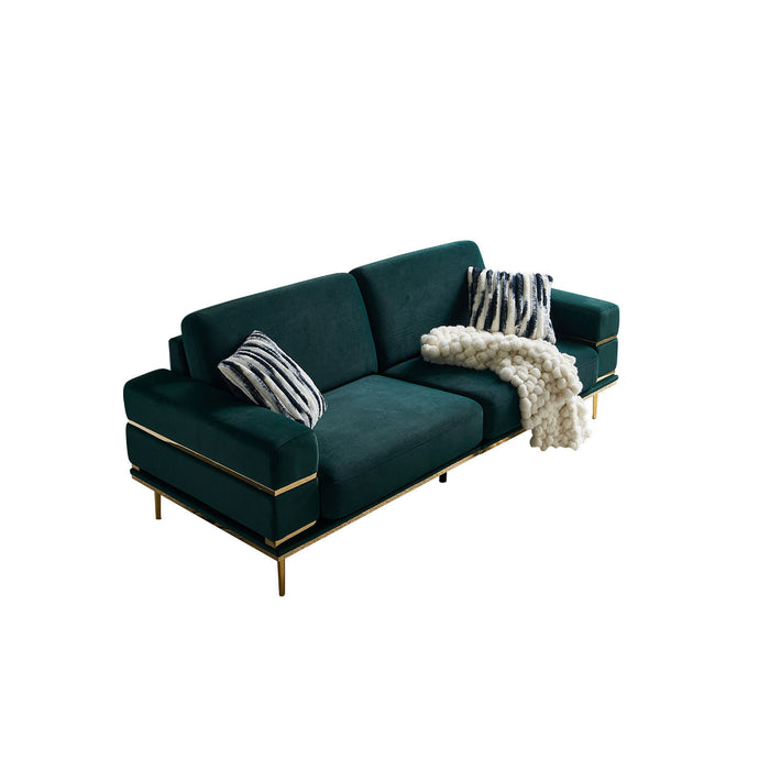 Modern Velvet Sofa - Green