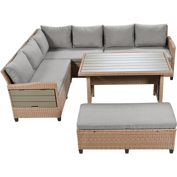 5-Piece Outdoor Patio Set - Brown