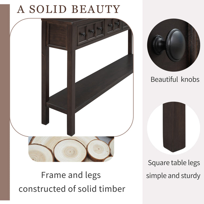 Rustic Entryway Console Table - Espresso