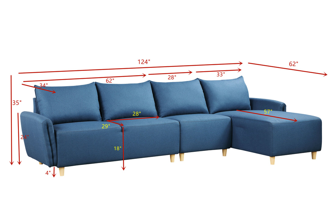 Modular Sectional Sofa - Blue