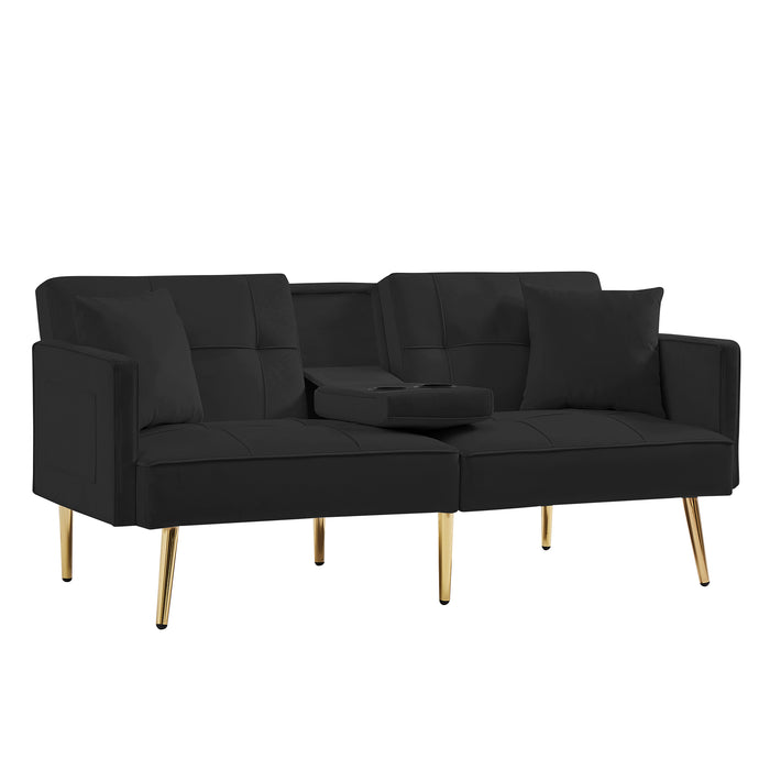 Velvet Sofa Bed - Black