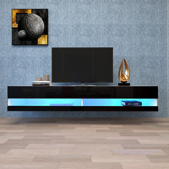 Wall Mounted Floating 80" TV Stand with 20 Color LEDs