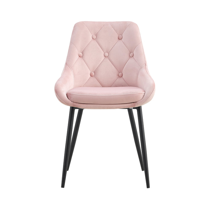 Modern Pink Velvet Dining Chairs (set of 2)