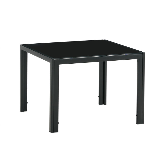 Coffee Table Set of 2, Square Modern Table with Tempered Glass Finish - Black