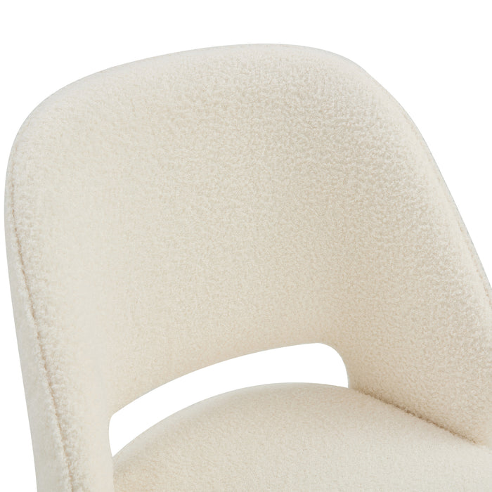 Modern Teddy Velvet Office Chairs, Adjustable 360 °Swivel - White