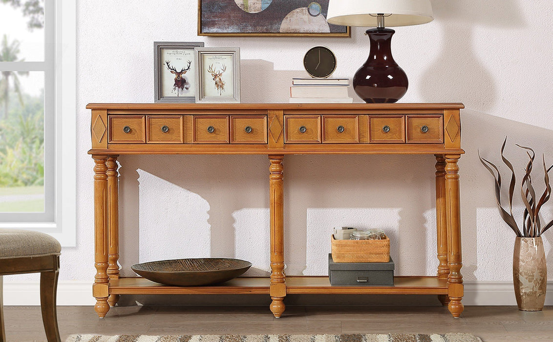 Retro Console Entryway Table - Brown