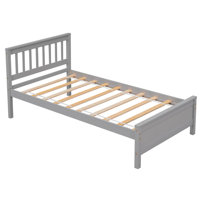 Twin Bed frame with 1 Nightstand - Grey