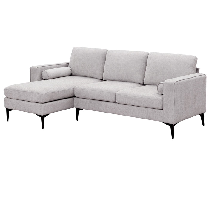 Convertible Sectional Sofa, Modern Chenille Fabric Sectional Sofa,  L-Shaped (2 Pillows)