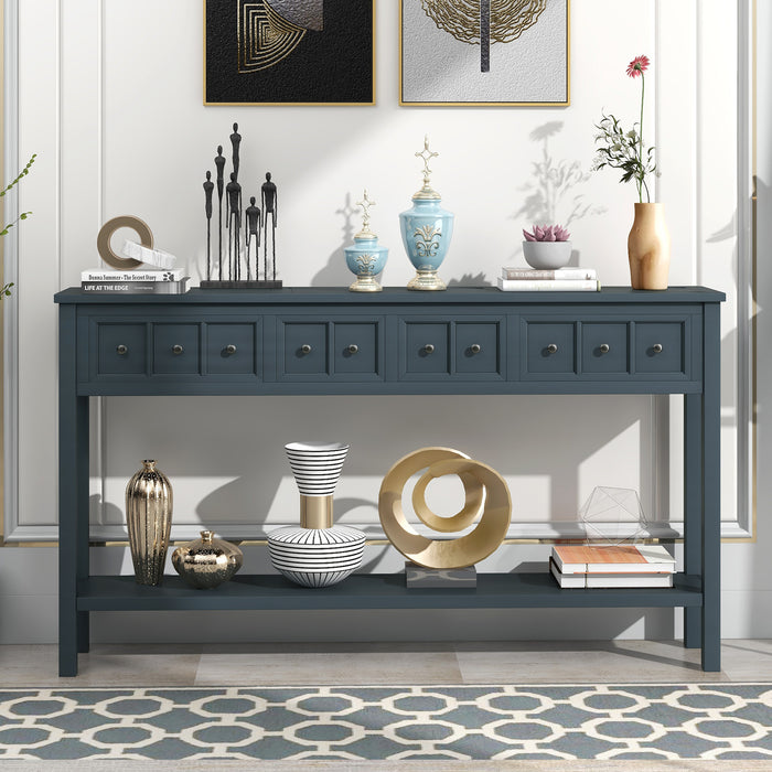 Rustic Entryway Console Table- Navy