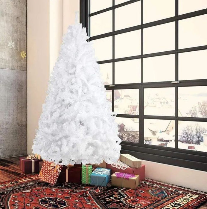 7 Ft Christmas Tree  With Metal Legs - White