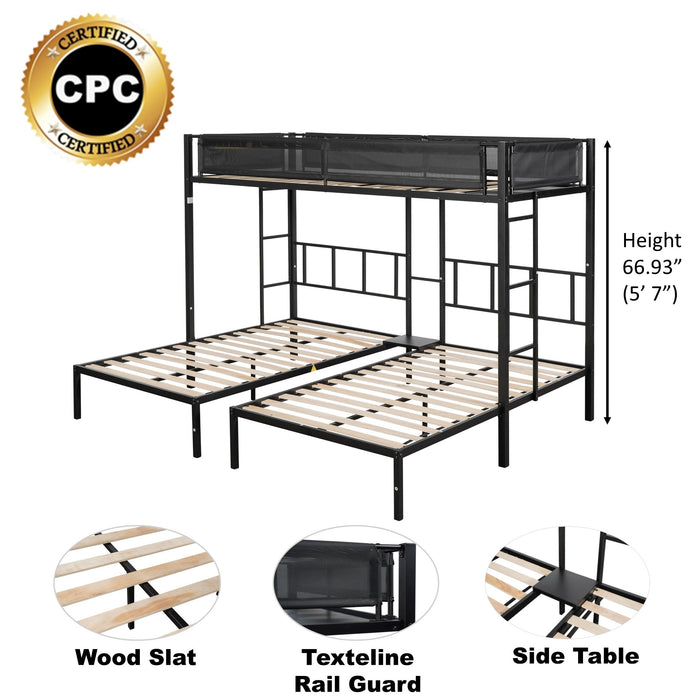 Triple twin bunk bed - Black