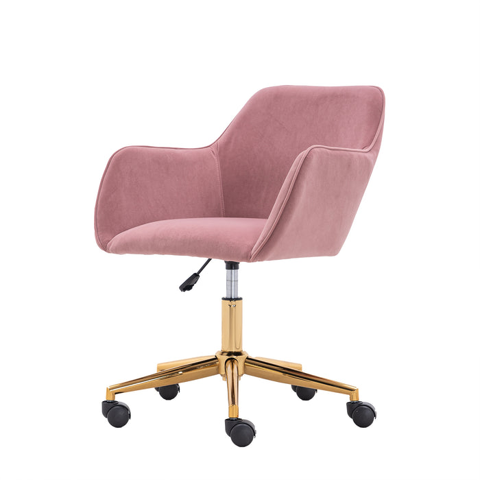 Modern Velvet Home Office Chair - Pink