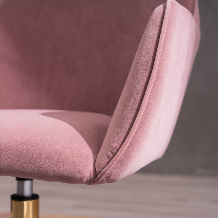 Modern Velvet Home Office Chair - Pink