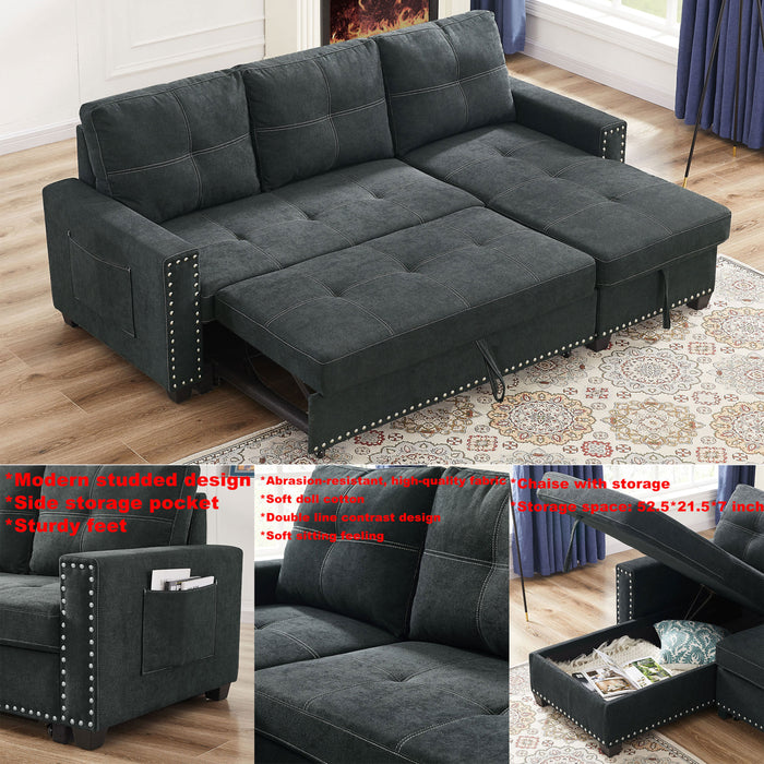 Reversible Sleeper Sectionalwith Storage Chaise