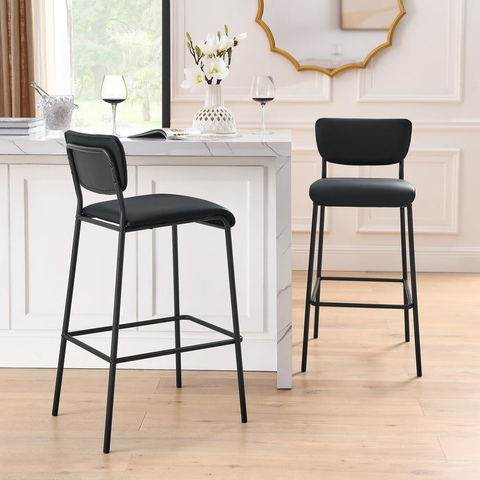 Pu Faux Leather Bar Stools (Set of 2)