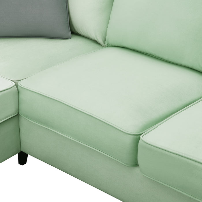 7 Seats Modular Sectional Sofa with Ottoman-Green