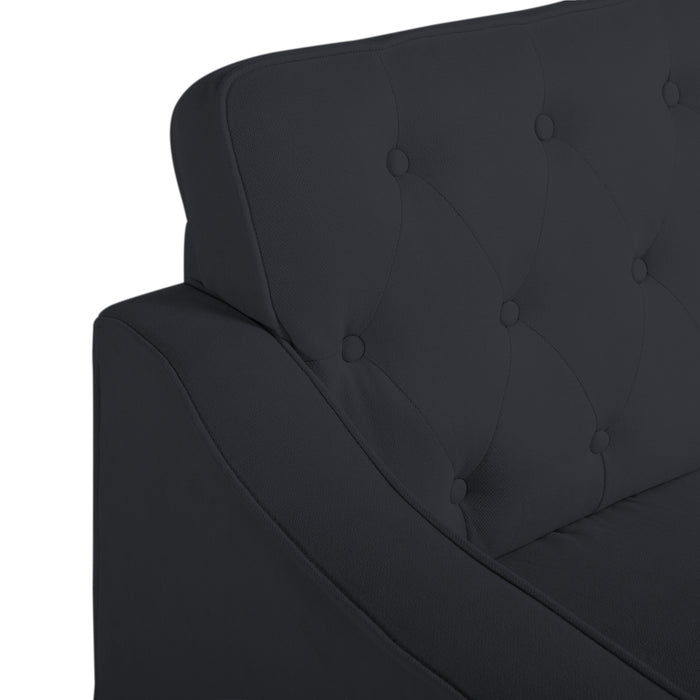 77.2” Square Arm Sofa Black FABRIC