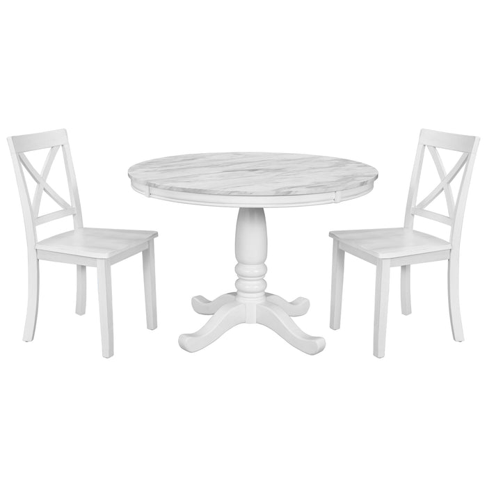 5 Pieces Dining Table and Chairs Set - White