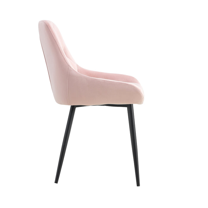 Modern Pink Velvet Dining Chairs (set of 2)