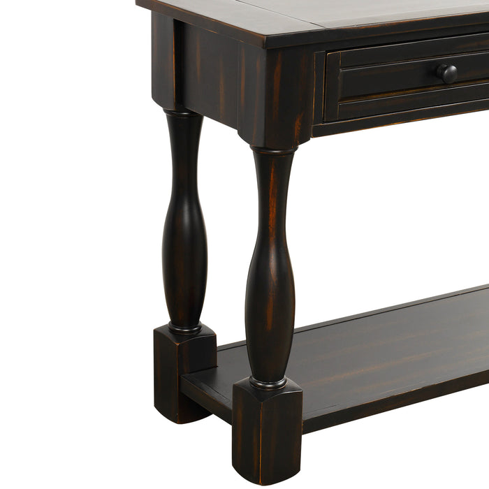 Console Table - Distressed Black