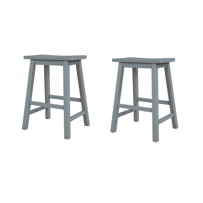 3-piece Solid Wood Rustic  45" Stationary Kitchen Island Set - Natural + Gray