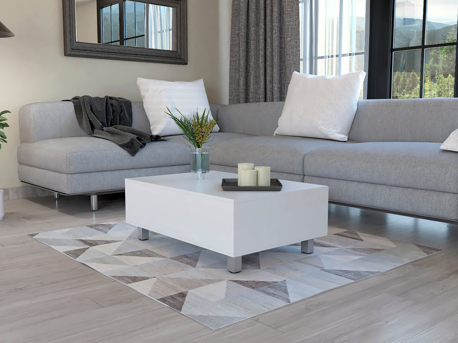 Modern Lift Top Coffee Table - White