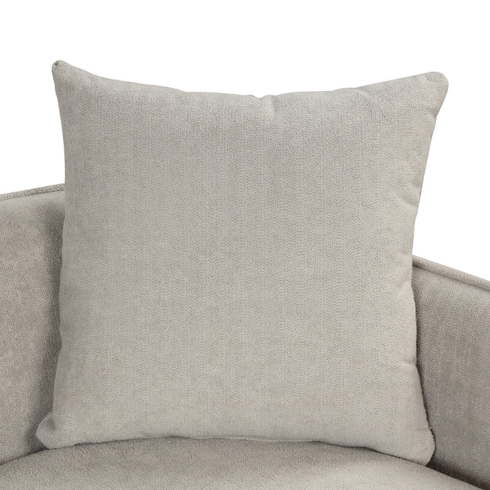 Modern Velvet Loveseat with 2 Pillows - Gray