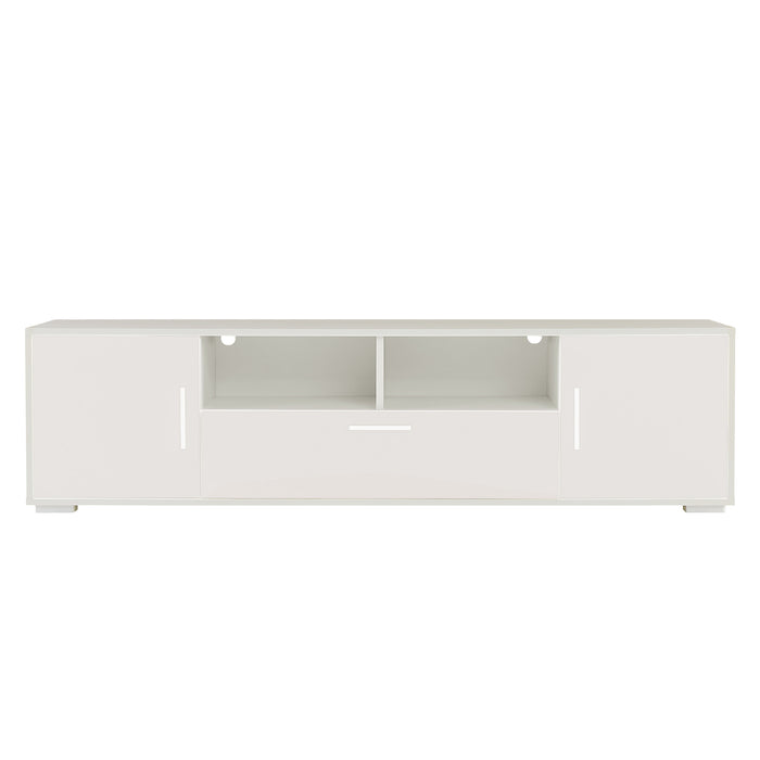 WHITE morden TV Stand, w/LED Lights