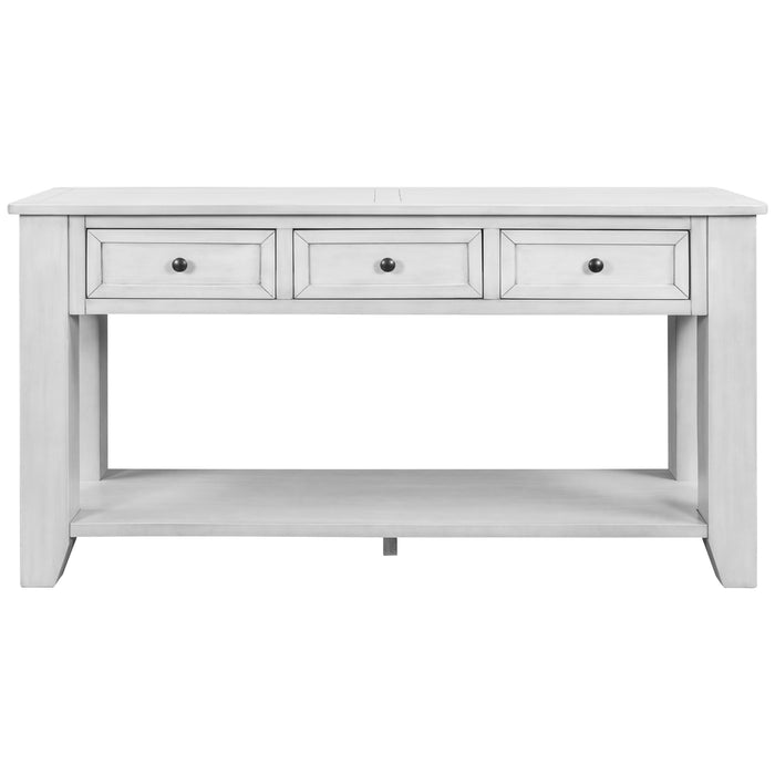 Modern Console Table For Living Room - Retro White