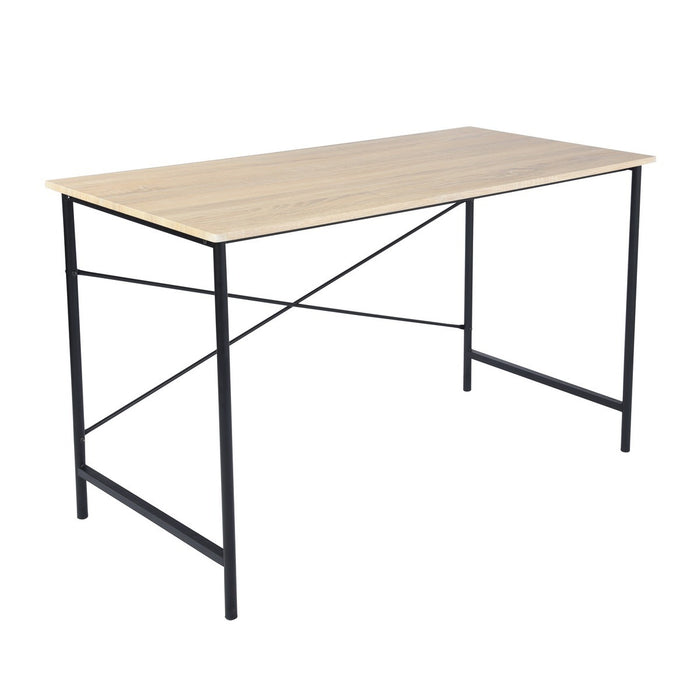 Metal Frame Home Office Writing Desk - Oak & Black