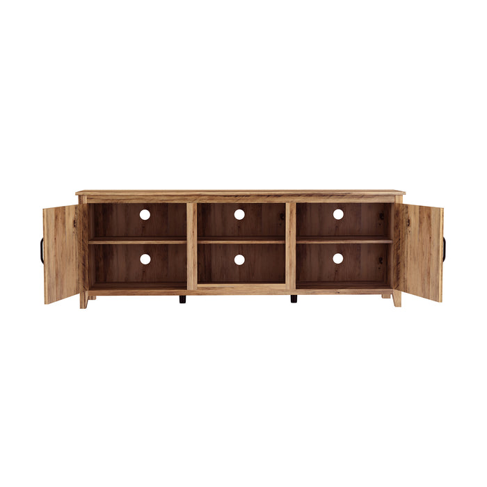 TV Stand Storage Media Console Entertainment Center - Yellow Walnut