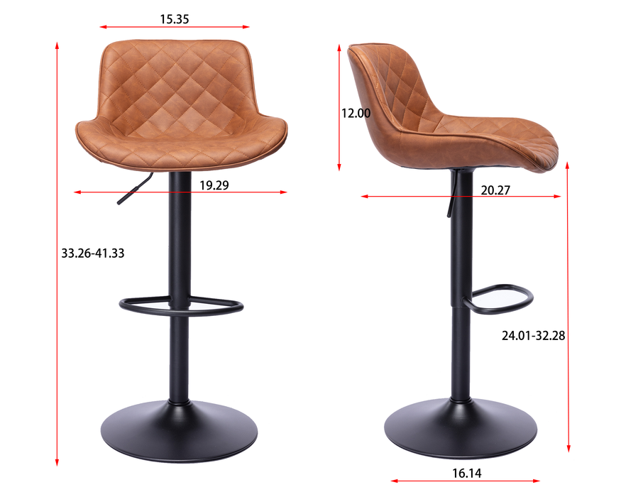 Bar Stools, Set of 2 - brown