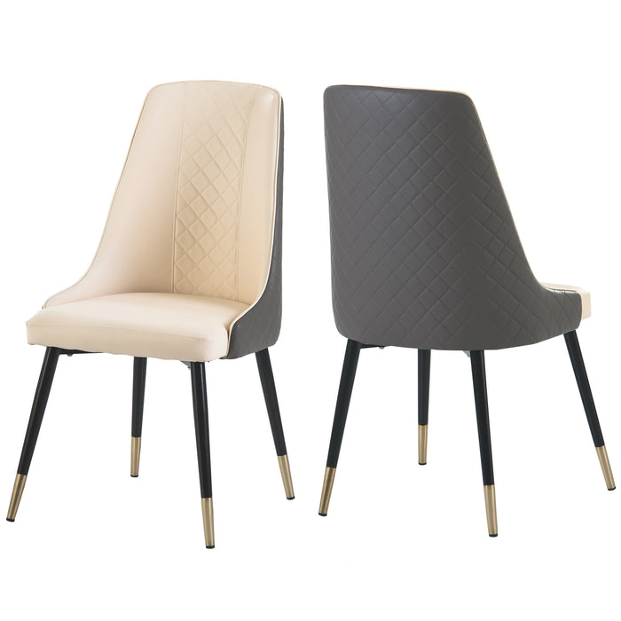 Dining Chairs Set of 2, PU Leather (Gray)