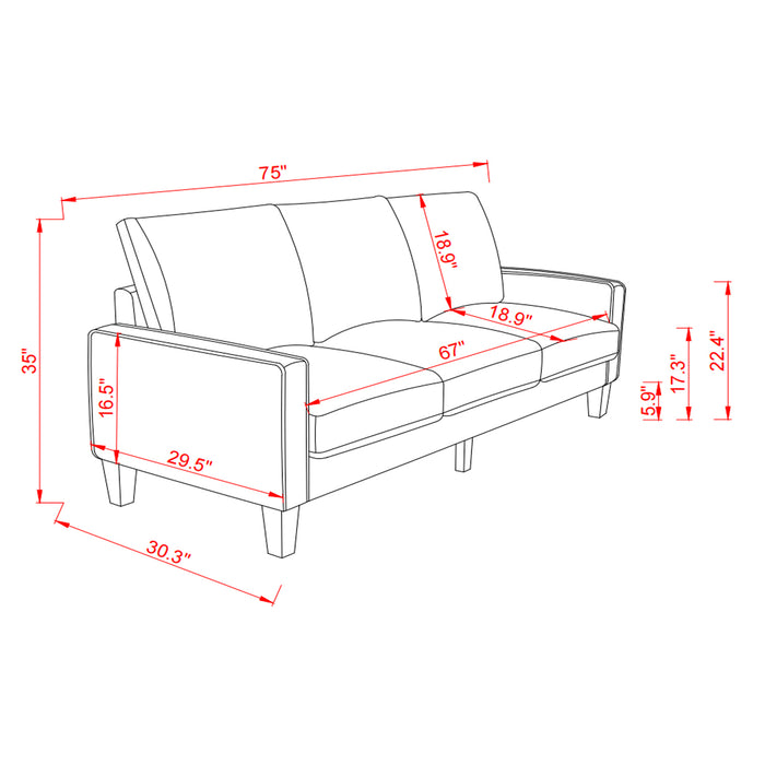 Modern Living Room Furniture Sofa - Beige Fabric