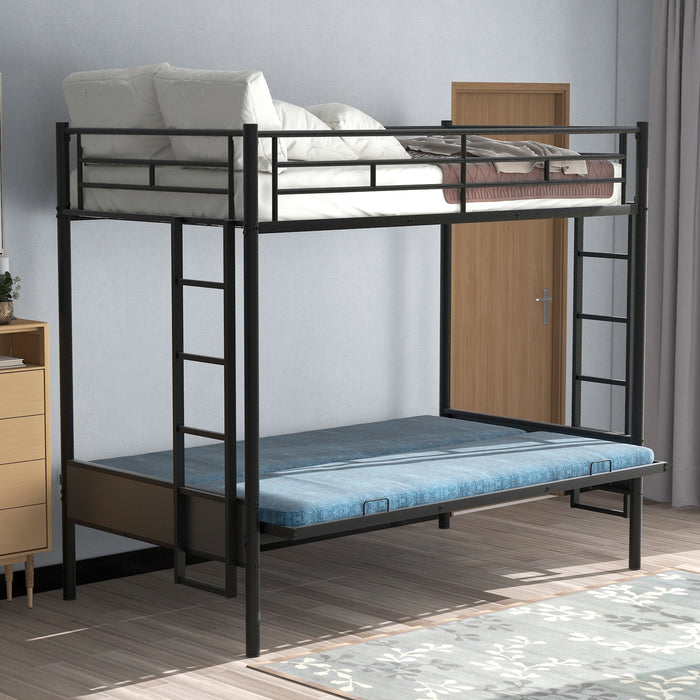 Twin over Full Metal Bunk Bed - Black