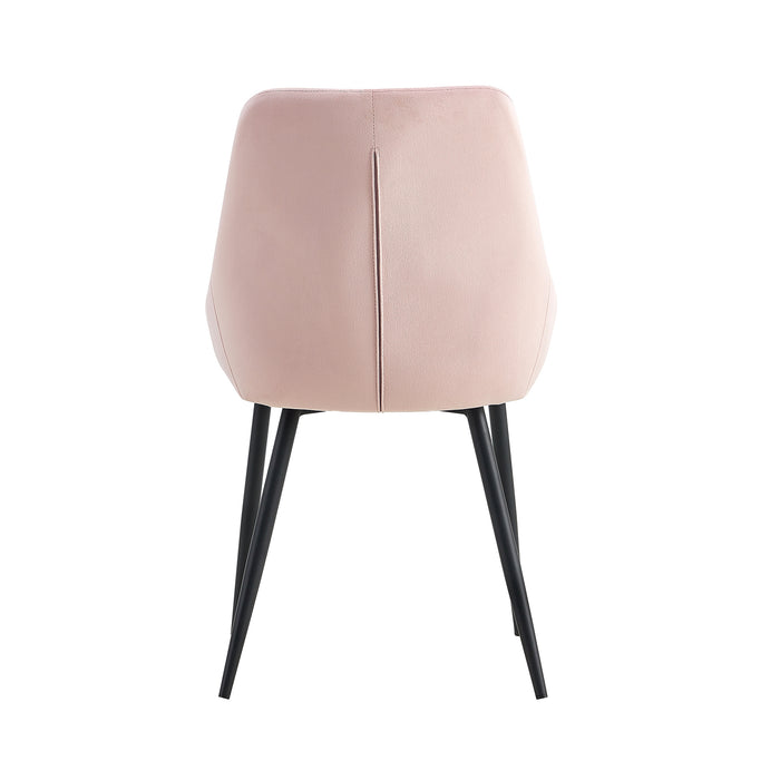 Modern Pink Velvet Dining Chairs (set of 2)